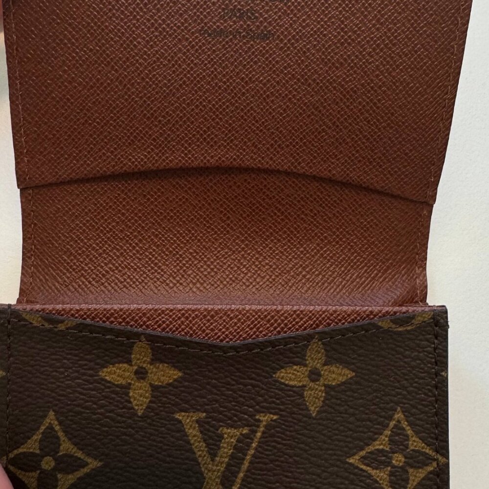 Louis Vuitton Womens Monogram Elise LV Business Card Holder Case Brown 4.25x3.25 - Picture 8 of 16